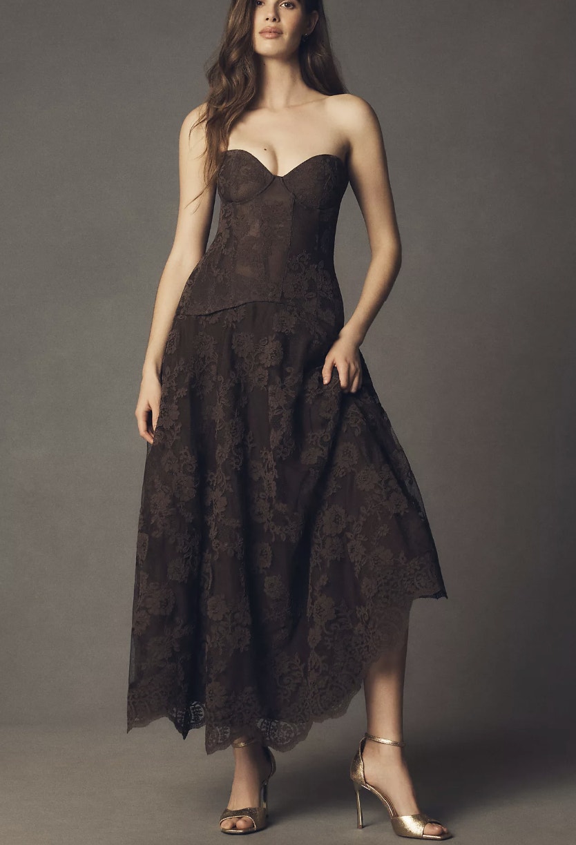 Nwt V. Chapman Carolena Strapless Top & Maxi Skirt Set